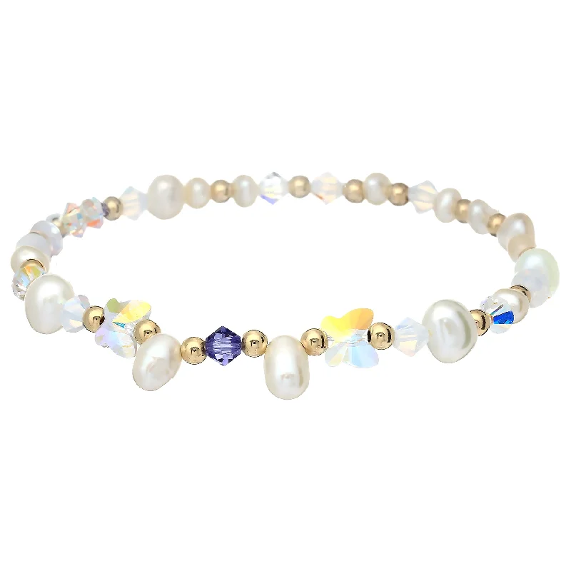 Make Every Moment Shine – Jewelry Discounts Available "GLOSSY B" Pearls and Crystals Bracelet