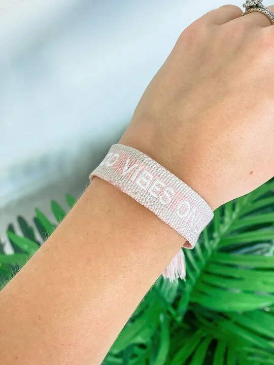 Shop Dazzling Rings, Earrings, And More At Special Discounts 'Good Vibes Only' Pull Tassel Bracelet