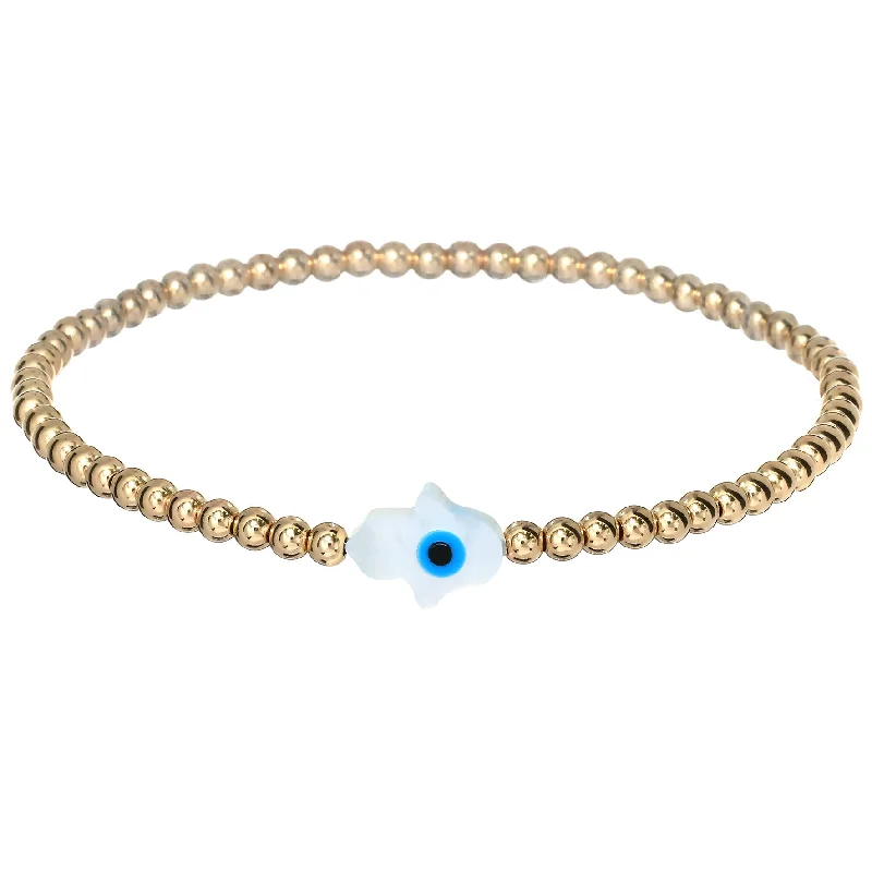 Seasonal Jewelry Clearance – Best Styles At The Lowest Prices "HAND EVIL EYE" MOP Opal Charm Bracelet