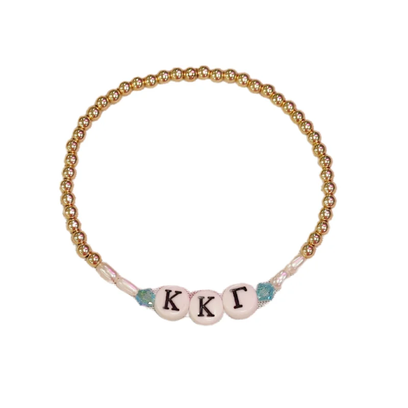 Affordable Gold-Plated Jewelry For Modern Fashion bara Boheme | "KAPPA KAPPA GAMMA" Sorority Greek Letter Ball Beaded Bracelet