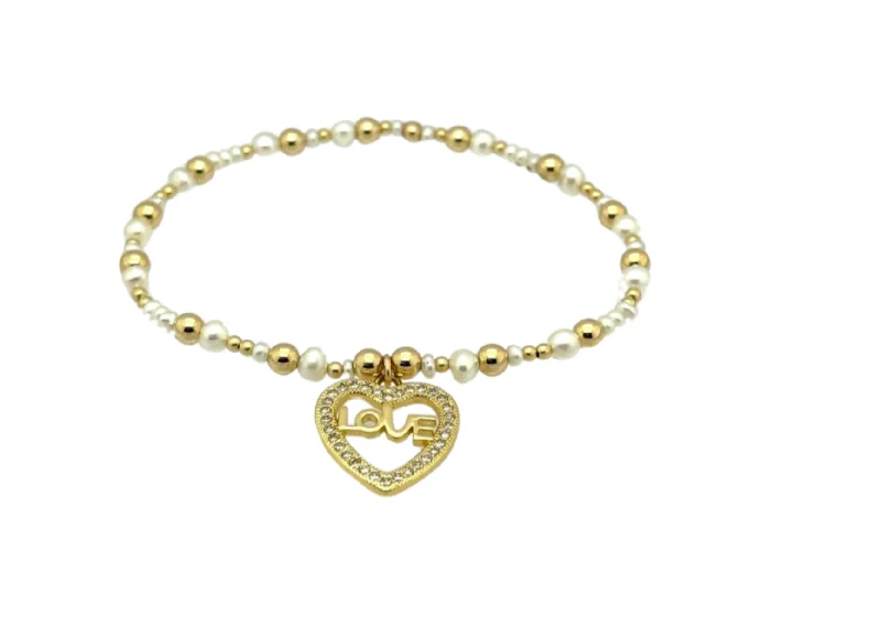 Timeless Elegance At Unbelievable Discounts "KENDALL" Gold Filled and FWP Ball Beaded Bracelet