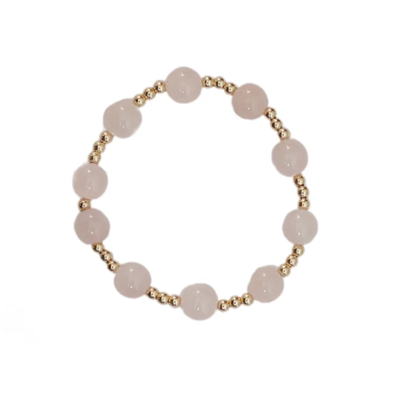 Exclusive Jewelry Bundles At Discounted Rates "LAYLA" Rose Quartz and Gold Filled Ball beads Bracelet