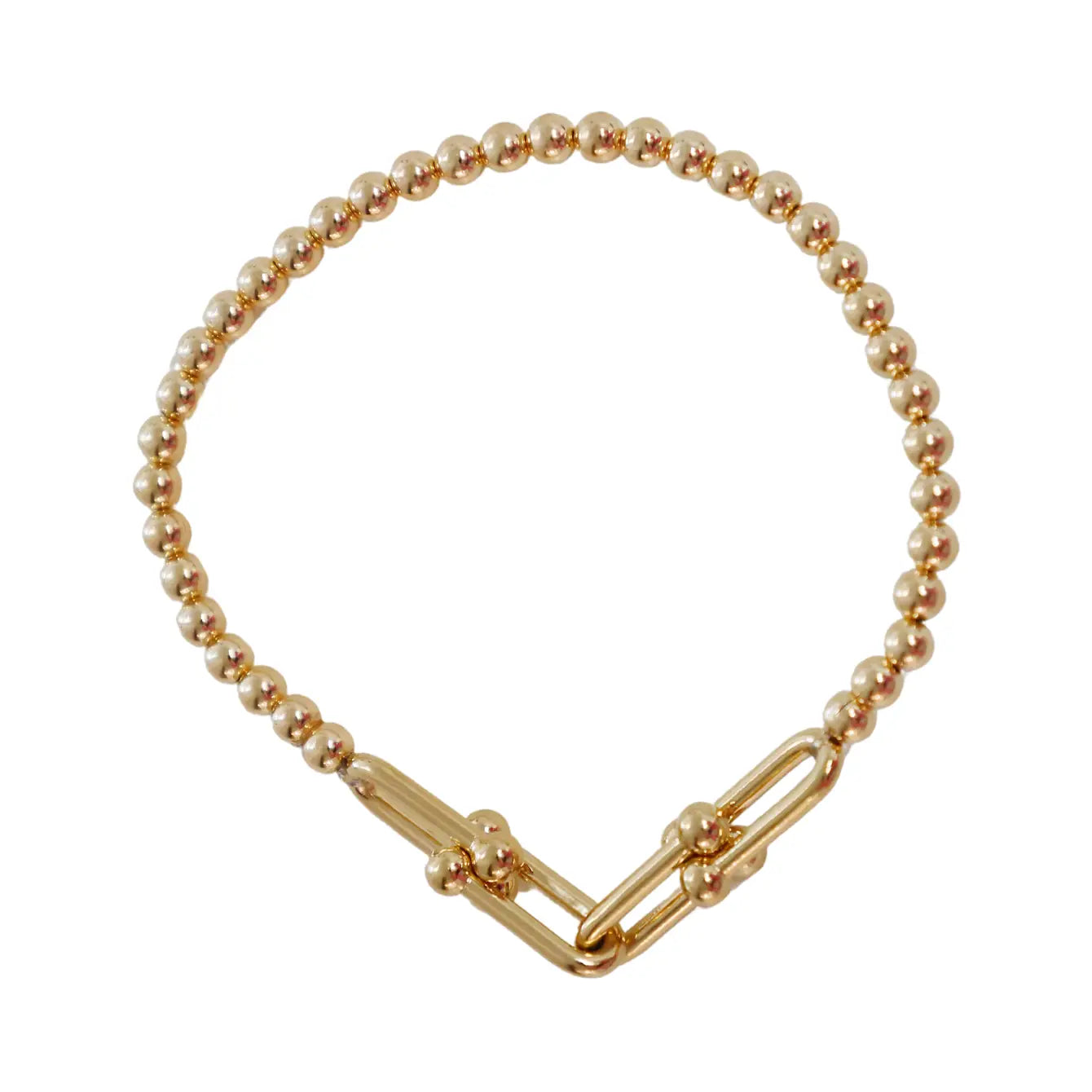 Elegant Jewelry, Exclusive Prices – Shop Now "4X Hardware" Large charm on 4mm gold filled bead bracelet