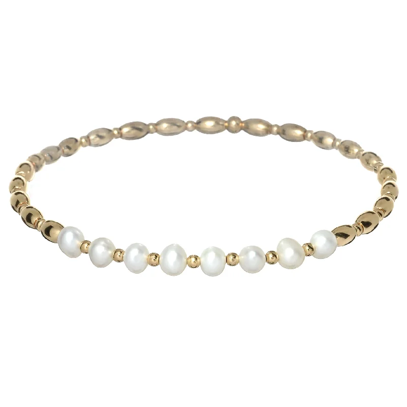 Limited-Time Jewelry Sale – Don't Miss Out On Dazzling Discounts "LOUI" 14k gold-filled & pearl beaded bracelet