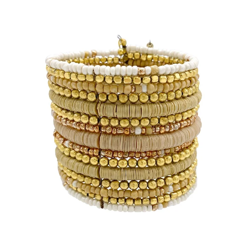 Timeless Beauty, Unbeatable Deals – Jewelry Sale On Mixed Media Beaded Bracelet gold