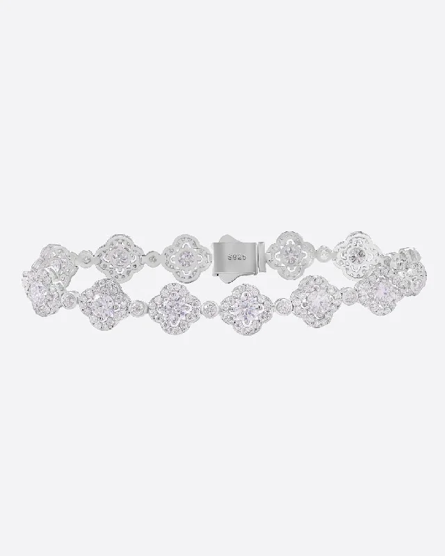 Premium Jewelry At Special Low Prices For A Limited Time MOISSANITE ICED CLOVERS BRACELET. - WHITE GOLD