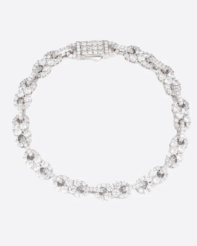 Shop Dazzling Rings, Earrings, And More At Special Discounts MOISSANITE INFINITY STONES LINK BRACELET. - WHITE GOLD