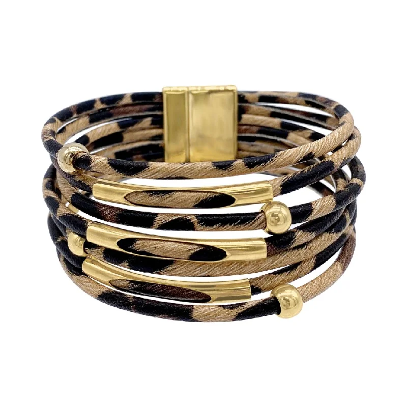 Jewelry Sale – Exclusive Styles At Lower Prices Multi Strand Leopard Print Bangle Bracelet