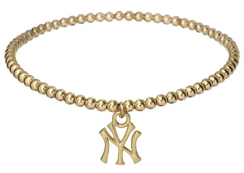 Shop Stylish Jewelry Now And Save Big "NY" Charm Gold Filled Ball Bead Bracelet