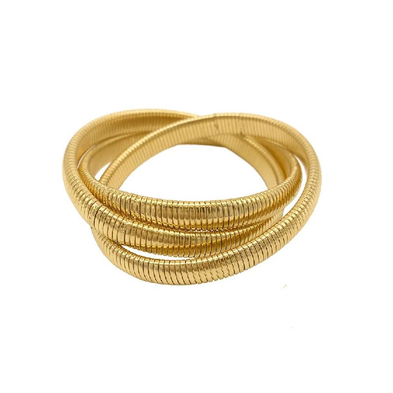 Premium Jewelry Now Available At Special Discounts 14k Gold Plated Omega Chain Triplet Bracelet