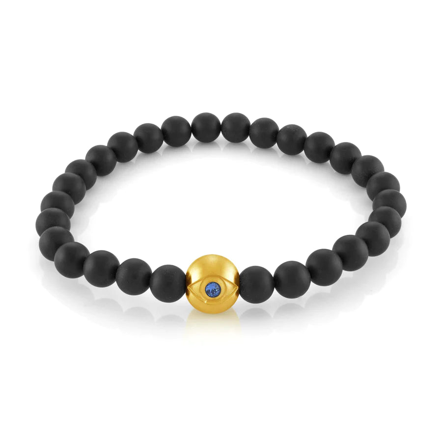 Grab Your Favorite Jewelry At The Lowest Prices Onyx Beads & Evil Eye Bracelet