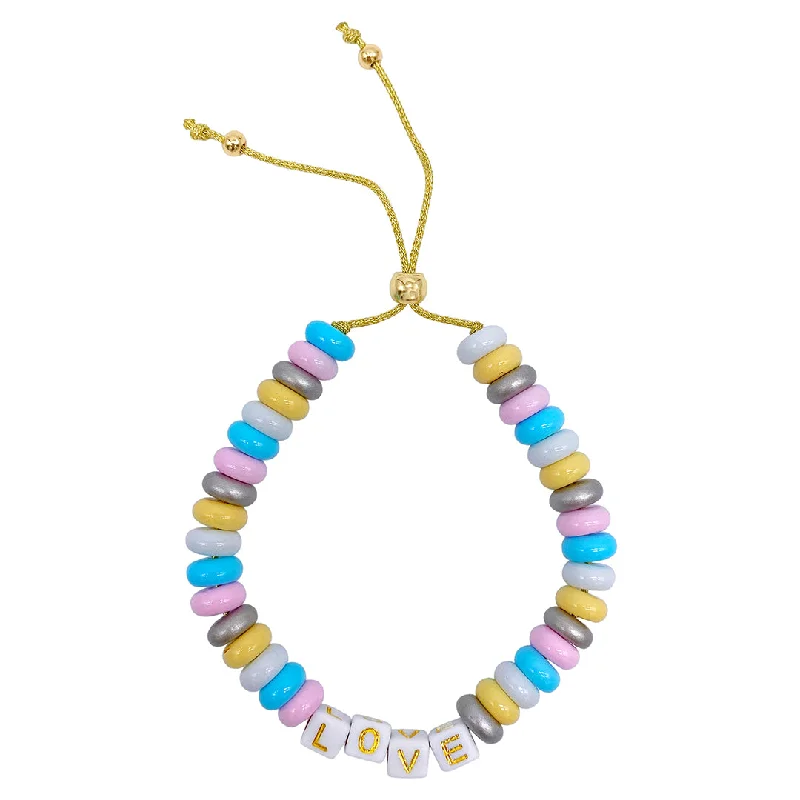 Exclusive Jewelry Offers – Sparkle For Less Pastel Donut Bead "Love" Bracelet