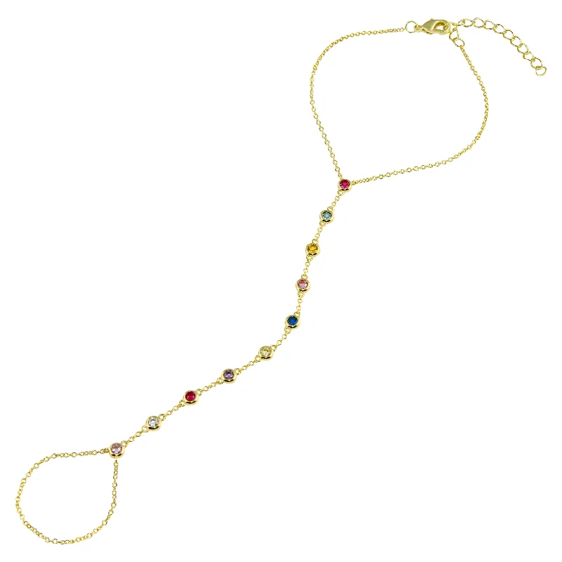 Exclusive Jewelry Sale – Limited-Time Discounts Rainbow Bezel Hand Chain