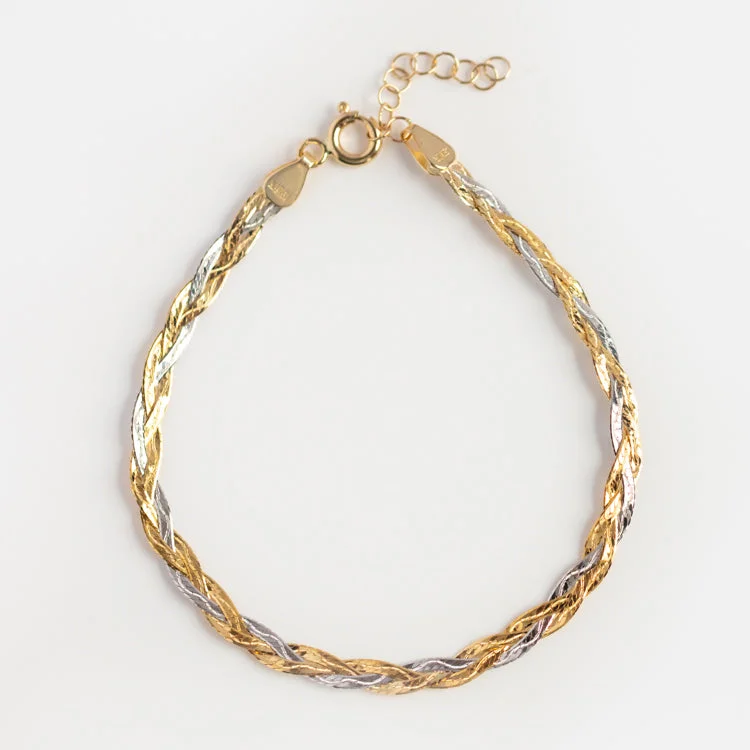 Sparkle For Less – Shop Jewelry Deals Now Solid Gold Mixed Metal Braided Bracelet