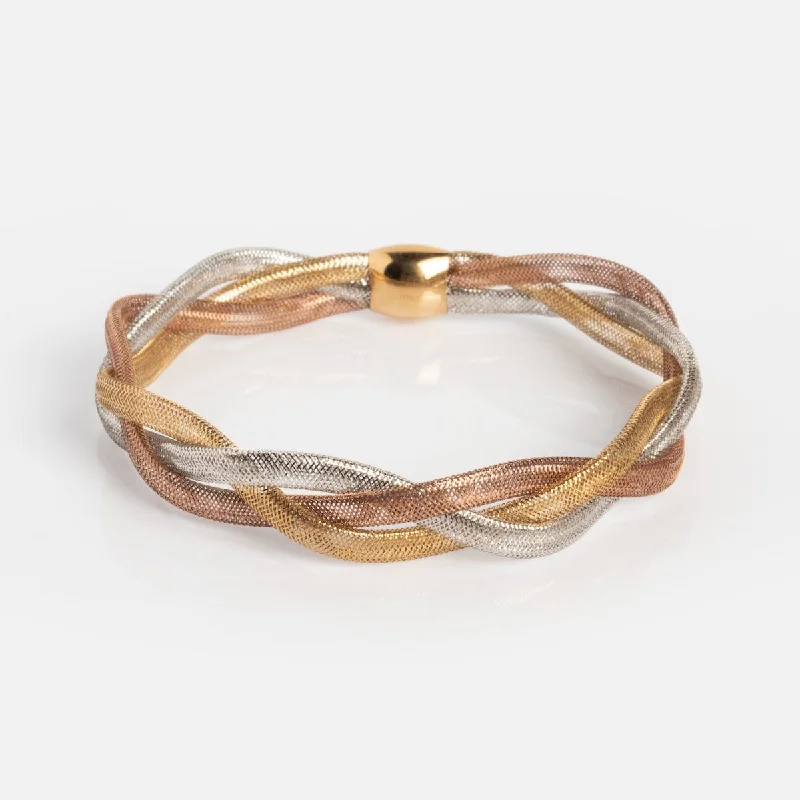 The Perfect Accessory For Less – Jewelry Sale Live Solid Gold Mixed Metal Braided Mesh Bracelet