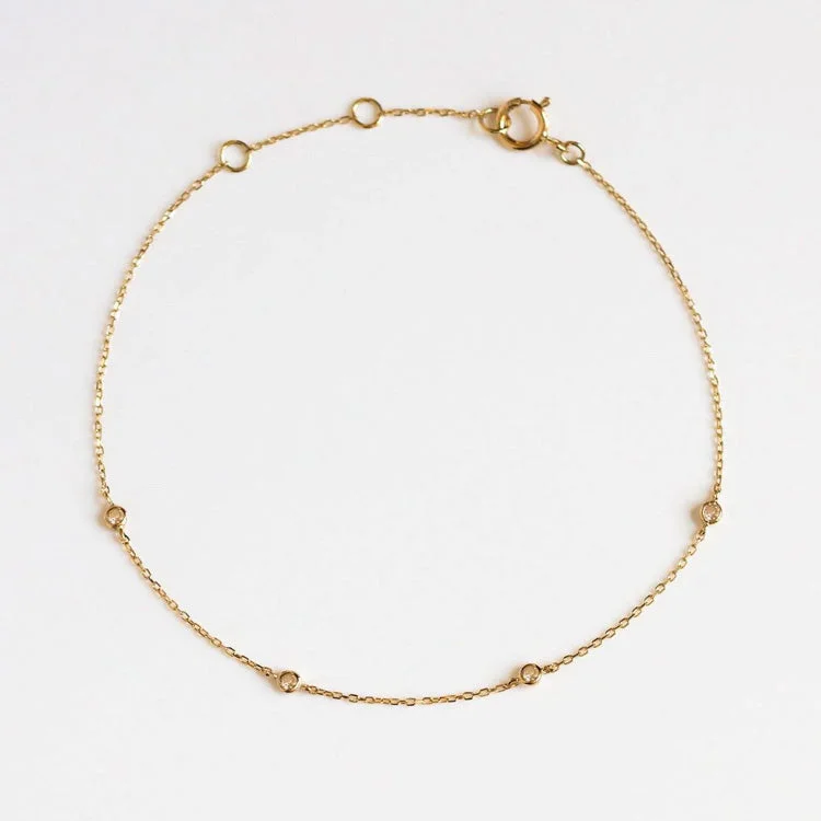 Shop Trending Jewelry With Exclusive Savings Solid Gold Simple Diamond Chain Bracelet