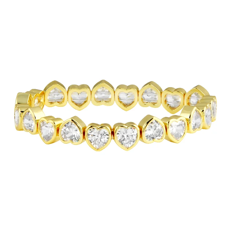 Discounted Luxury Jewelry – Shine Without The Splurge Stretchy Bezel Heart Bracelet