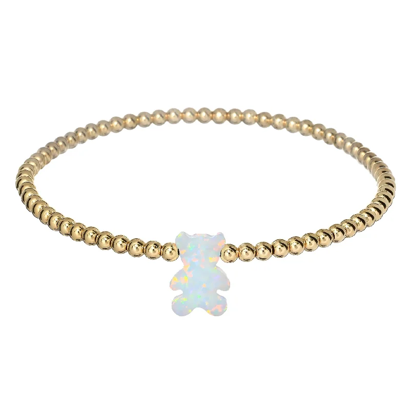 Flash Sale On Stunning Jewelry – Limited Stock Available "TEDDY BEAR" Opal Charm with Tarnish-Free Ball Beads