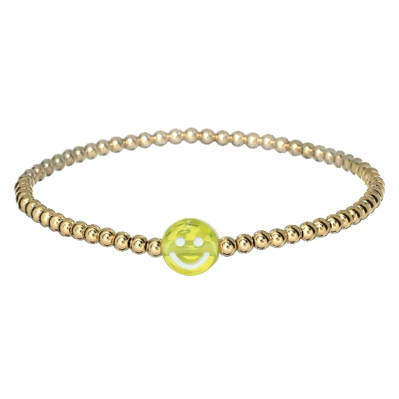 Exclusive Savings On Timeless Jewelry Pieces "TRANSLUCENT HAPPY FACE" Charm with Tarnish-Free Ball Beads