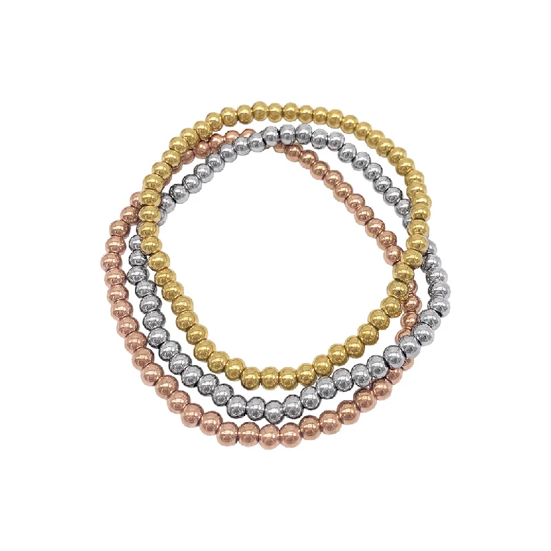 Discounted Jewelry For A Glamorous Look Tri-Color Trio Ball Bracelet