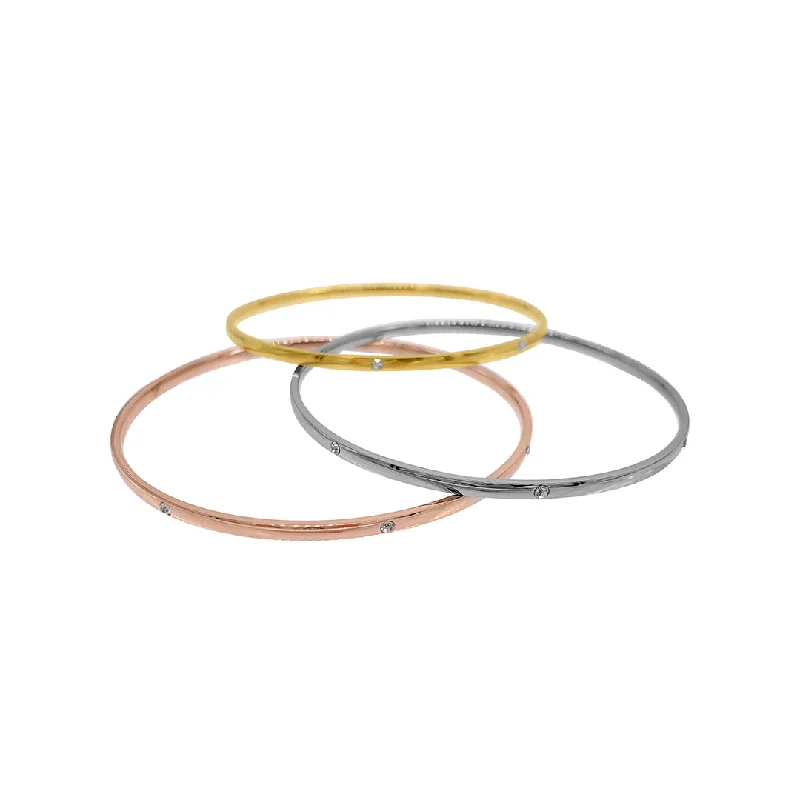 Personalized Jewelry Sale – Meaningful Gifts At Great Prices Tarnish Resistant Tri-Color Trio Bangle Set