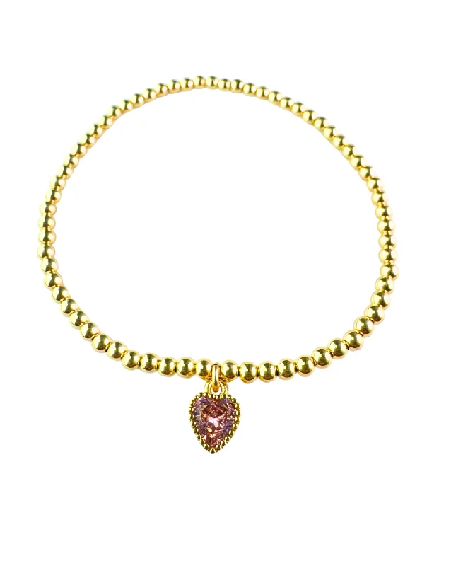 Unlock Unbeatable Jewelry Deals Before They’Re Gone "VINTAGE HEART" Charm Gold Filled Ball Beaded Bracelet