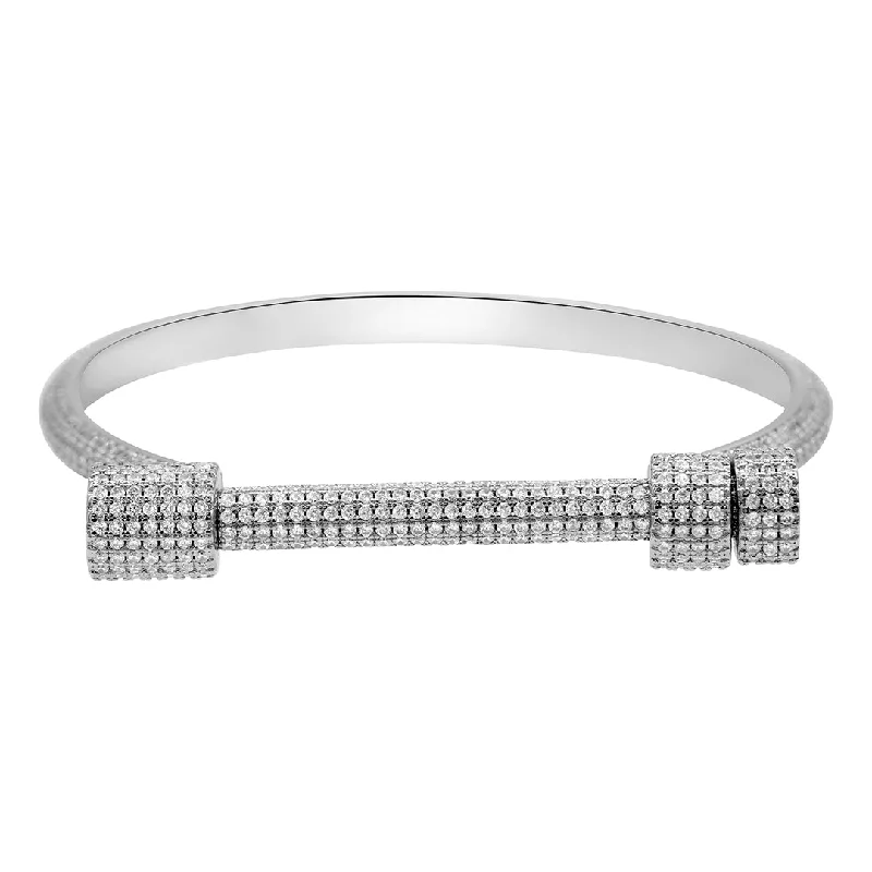 Your Dream Jewelry At Dream Prices Rhodium Plated Crystal Screw Cuff Bracelet