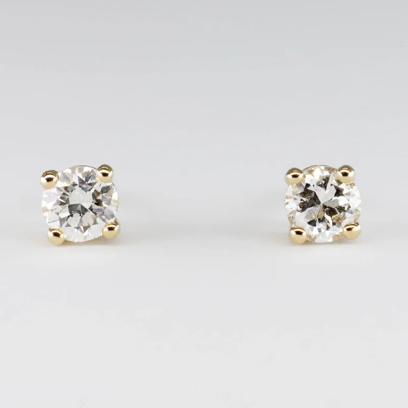 Personalized Jewelry At Special Discount Rates '100 Ways' Antique Transitional Cut Yellow Gold Diamond Studs | 0.58 ctw SI2 H |