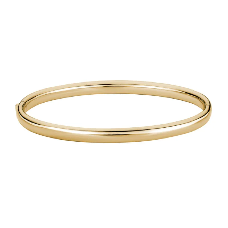 Affordable Gold-Plated Jewelry For Modern Fashion 14k Gold Polished Bangle Bracelet