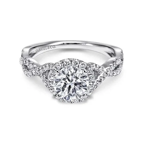 Shop Jewelry That Shines Without The High Price 14K White Gold Round Halo Diamond Engagement Ring