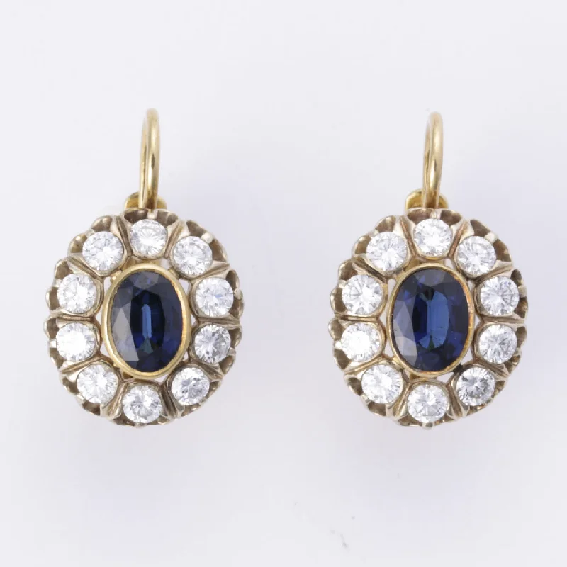 Luxury Jewelry Clearance – Shop Premium Styles Now 14k Yellow and White Gold Sapphire and Diamond Earring | 2.13ctw, 1.31ctw |