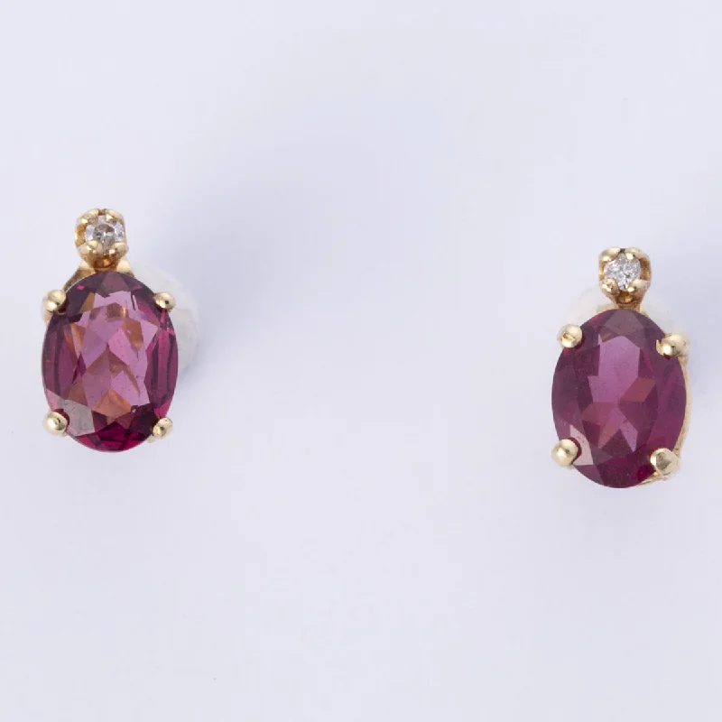 The Perfect Accessory For Less – Jewelry Sale Live 14k Yellow Gold Diamond and Garnet Earrings | 0.04ctw, 2.25ctw