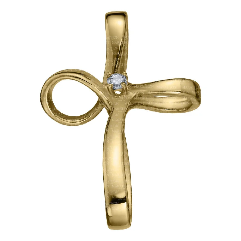 Shop Elegant Jewelry At Unbeatable Prices 14k Yellow Gold Ribbon Cross Pendant