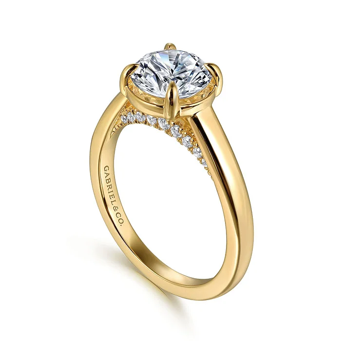 Eco-Friendly Sustainable Jewelry For Conscious Buyers 14K Yellow Gold Round Diamond Engagement Ring