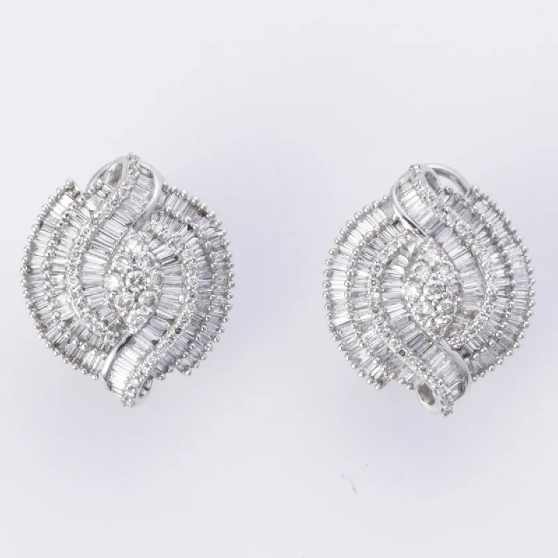 Stunning Statement Jewelry, Unbeatable Discounts 18k White Gold Omega-back Post Earring | 2.05ctw | Stunning Statement Jewelry, Unbeatable Discounts 18k White Gold Omega-back Post Earring | 2.05ctw |