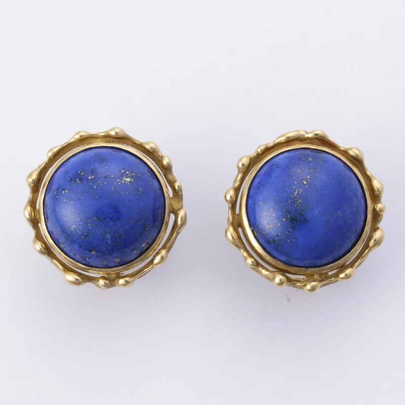 The Ultimate Jewelry Sale – Shop Premium Styles 18k Yellow Gold Blue Lapis Lazulis Earring | 15.00-15.30mmx6.20mm |