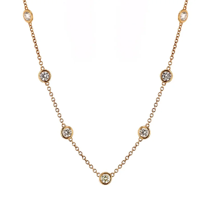 Affordable Gold-Plated Jewelry For Modern Fashion 6.07 ctw Diamonds By The Yard Necklace