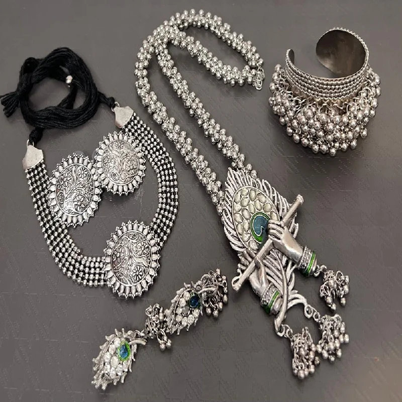 Huge Savings On Premium Jewelry Styles Akruti Collection Oxidised Plated Combo Set