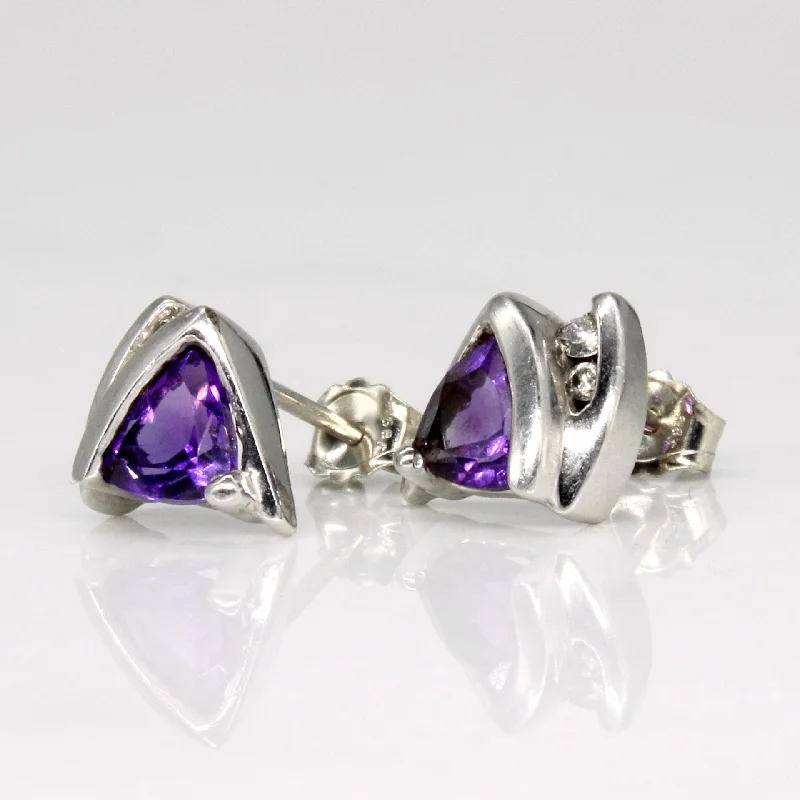 Personalized Jewelry Sale – Meaningful Gifts At Great Prices Amethyst & Diamond Earrings | 0.50ctw, 0.05ctw |