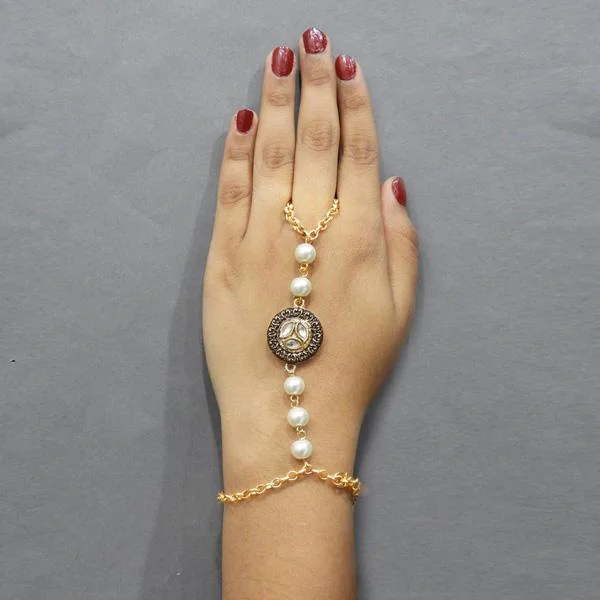 Limited-Stock Jewelry Sale – Once It's Gone, It's Gone Apurva Pearls Austrian Stone And Pearl Hand Harness