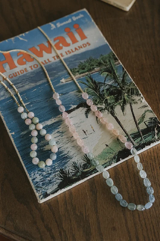 Exclusive Jewelry Sale – Shine For Less Aquamarine Beaded Necklace - Pink + Teal