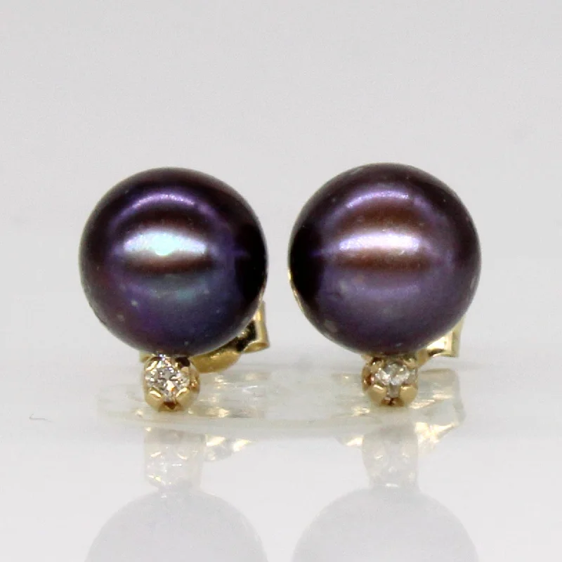 Trending Jewelry Styles Now At Limited-Time Discounts Black Pearl & Diamond Earrings | 0.01ctw |