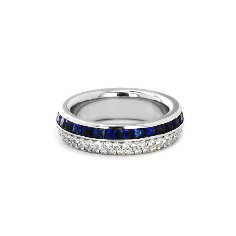 Huge Markdowns On Premium Jewelry Styles Blue Sapphire & Diamond Band