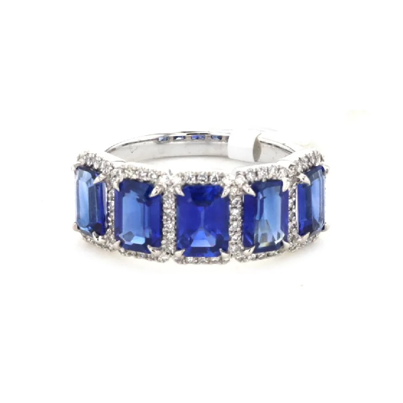 Limited-Time Jewelry Sale – Don't Miss These Deals Blue Sapphire & Diamond Band