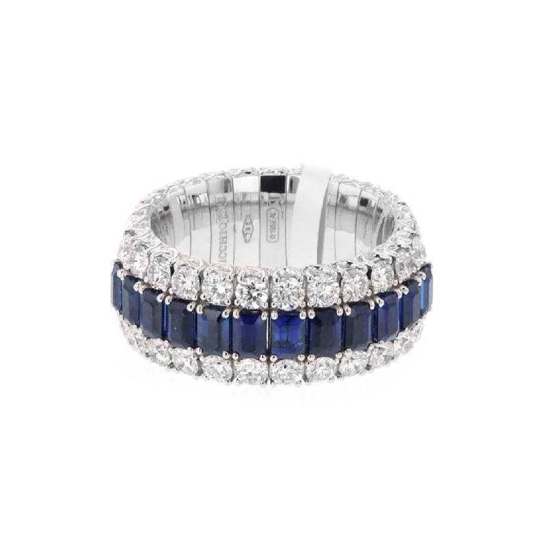 Sparkle For Less – Shop Jewelry Deals Now Blue Sapphire & Diamond Stretch Band