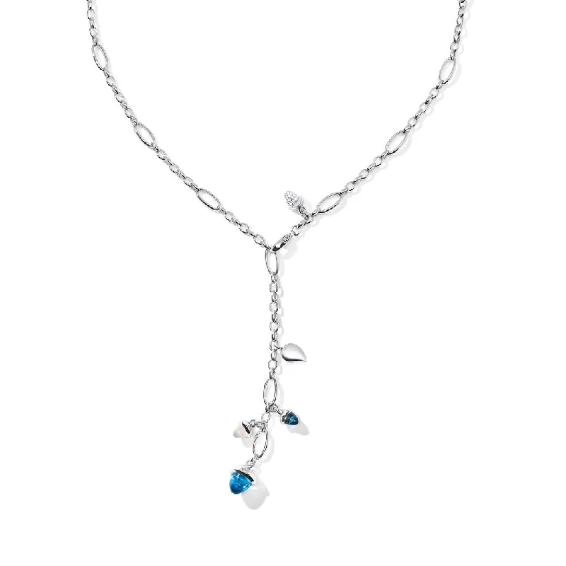 Shop Elegant Jewelry At Unbeatable Prices 20" Blue Topaz, Moonstone & Diamond Necklace