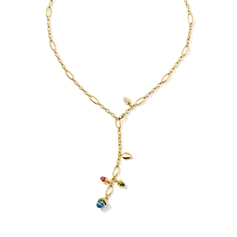 Premium Jewelry Now Available At Special Discounts 20" Blue Topaz, Peridot, Pink Tourmaline & Diamond Necklace