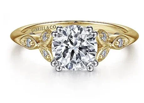 Elegant Rose Gold Jewelry For A Stylish Touch Celia - 14K White-Yellow Gold Round Diamond Engagement Ring (setting only)