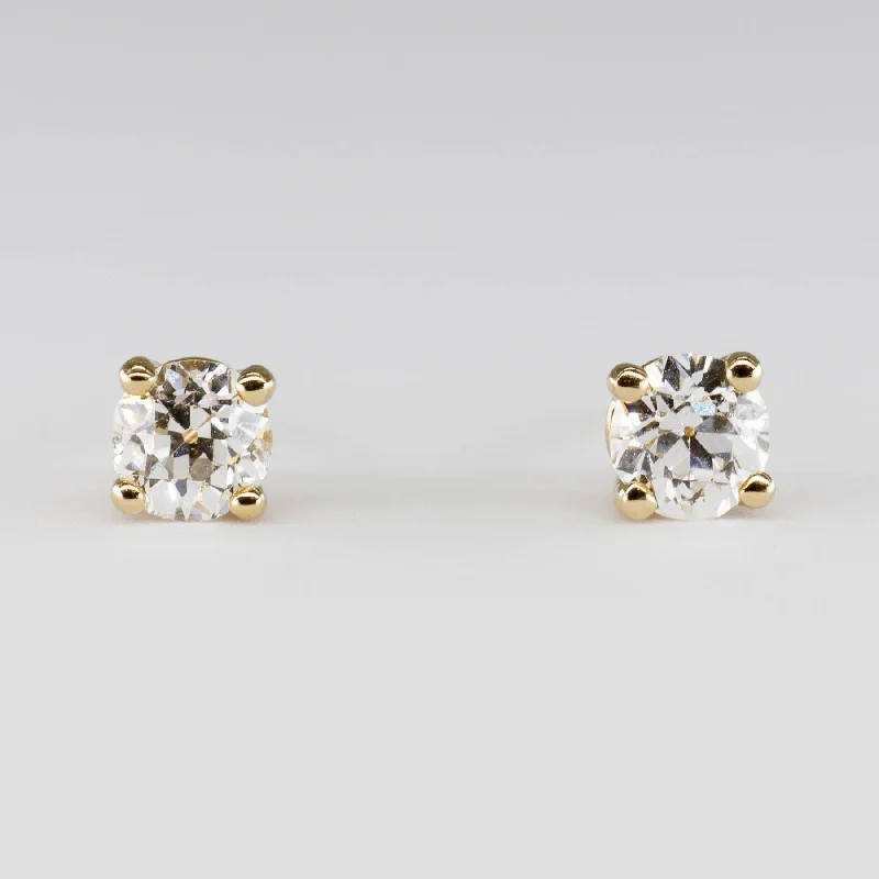 Limited-Time Offer On Elegant Jewelry Pieces '100 Ways' Old European Yellow Gold Diamond Studs | 0.65 ctw VS2 G/H |