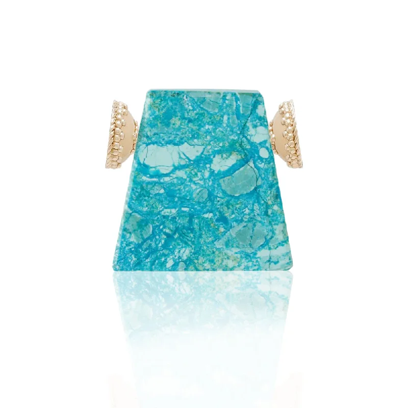 Eco-Friendly Sustainable Jewelry For Conscious Buyers Clara Williams Medium Chrysocolla Shield Centerpiece